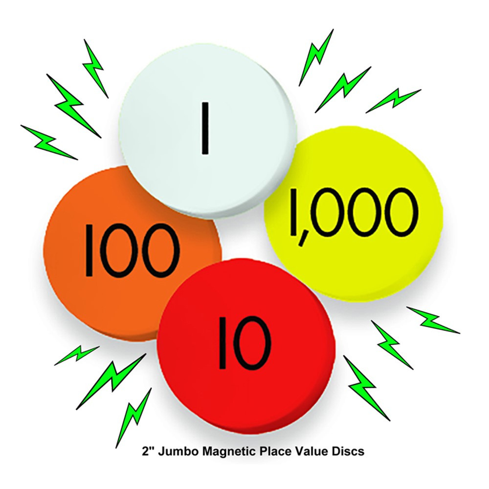 ELP626656 - 4-Value Jumbo Magnetic Place Value Demonstration Discs in Manipulative Kits