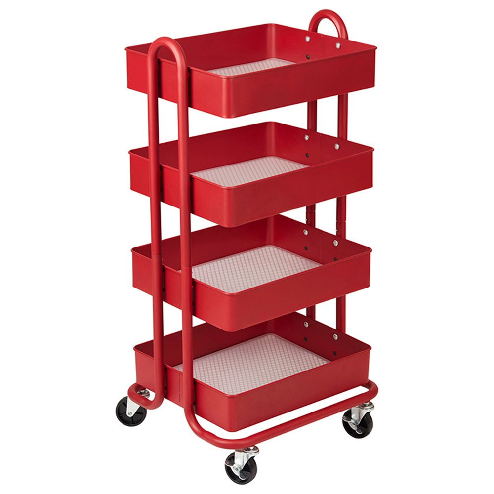 ELR20702RD - 4-Tier Utility Rolling Cart Red in Storage