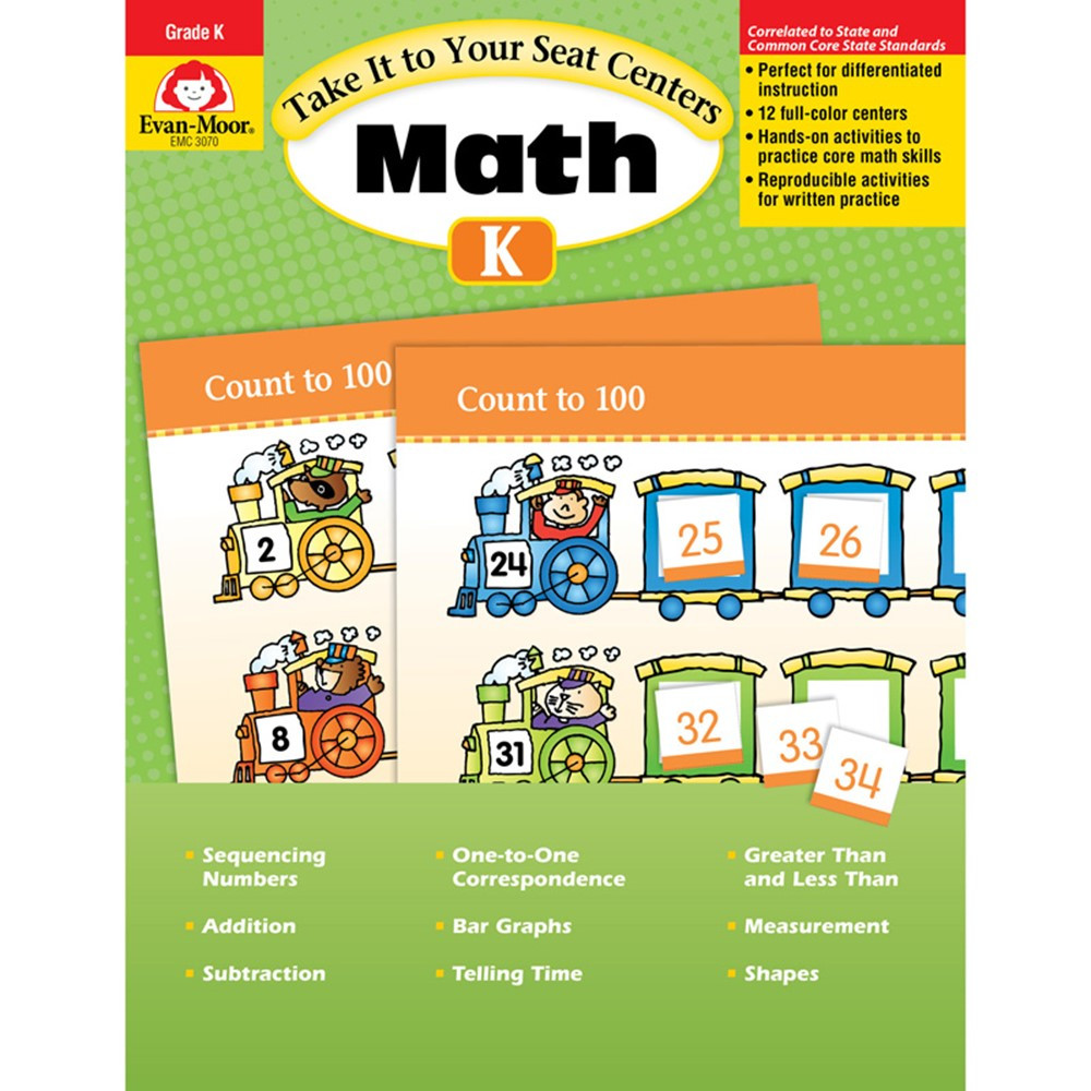 EMC3070 - Take It To Your Seat Gr K Math Centers in Activity Books