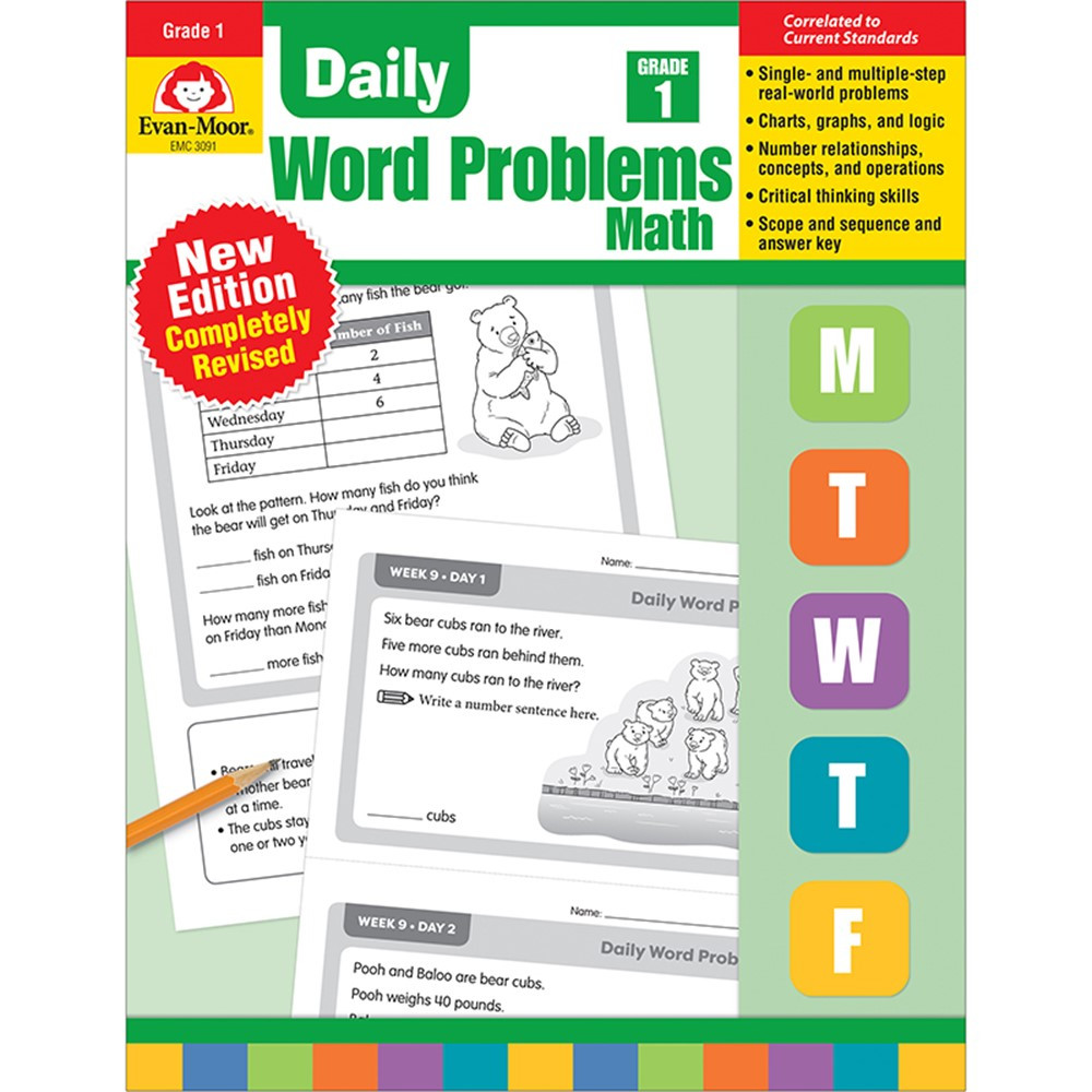 EMC3091 - Daily Word Problems Math Grade 1 in Activity Books