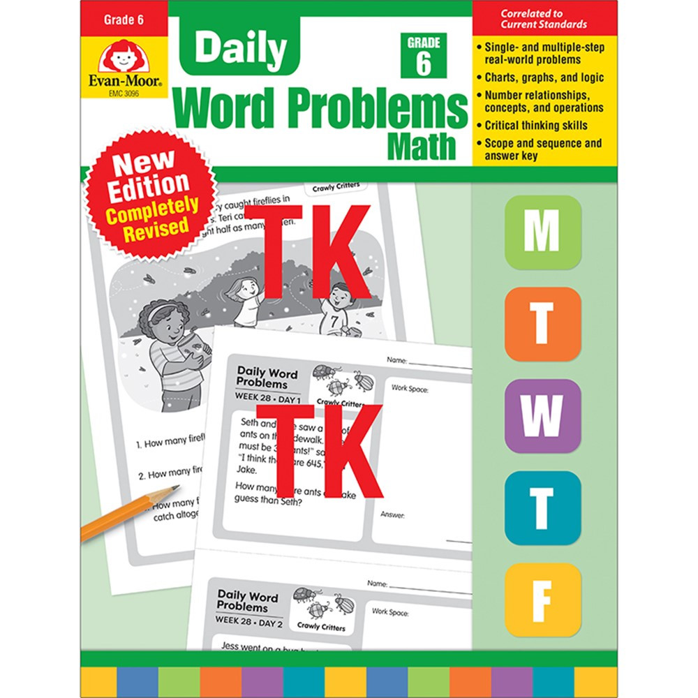 EMC3096 - Daily Word Problems Math Grade 6 in Activity Books