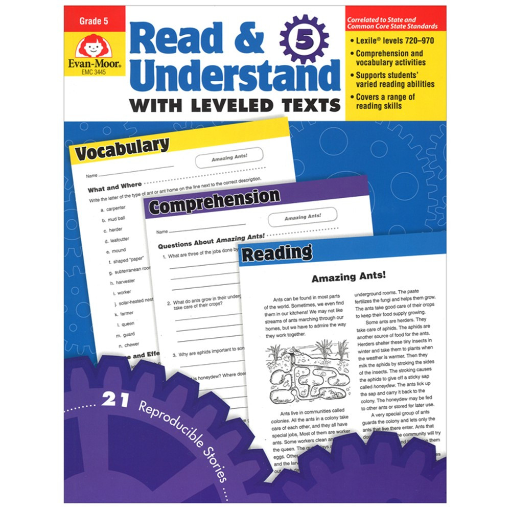 EMC3445 - Read And Understand With Leveled Texts Gr 5 in Reading Skills