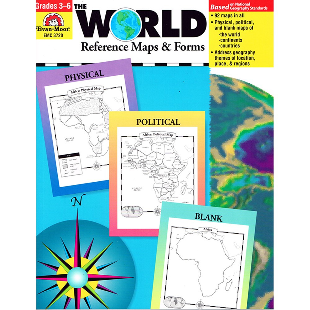 EMC3720 - The World Reference Maps & Forms Gr 3-6 in Maps & Map Skills