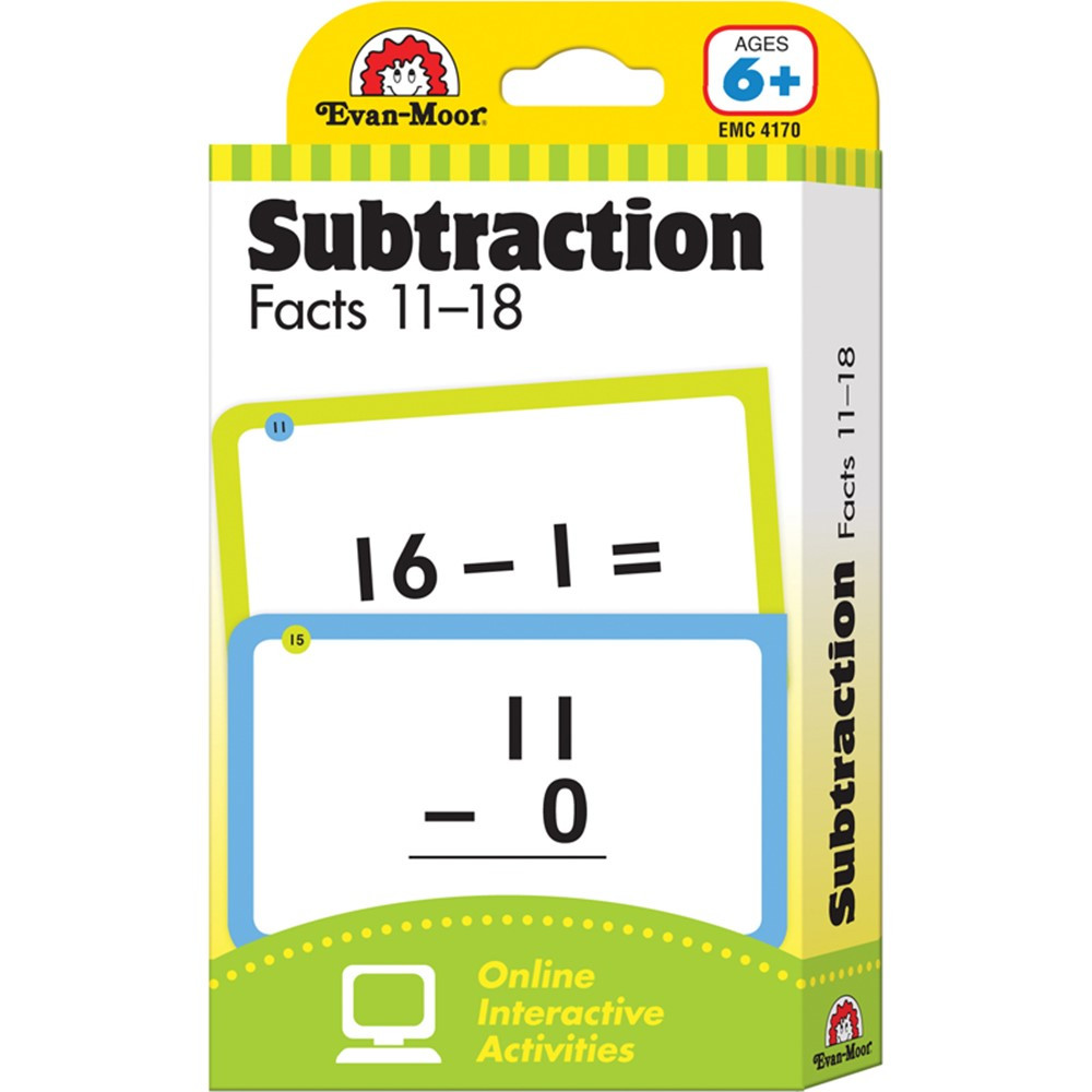 EMC4170 - Flashcard Set Subtraction Facts 11 To 18 in Flash Cards