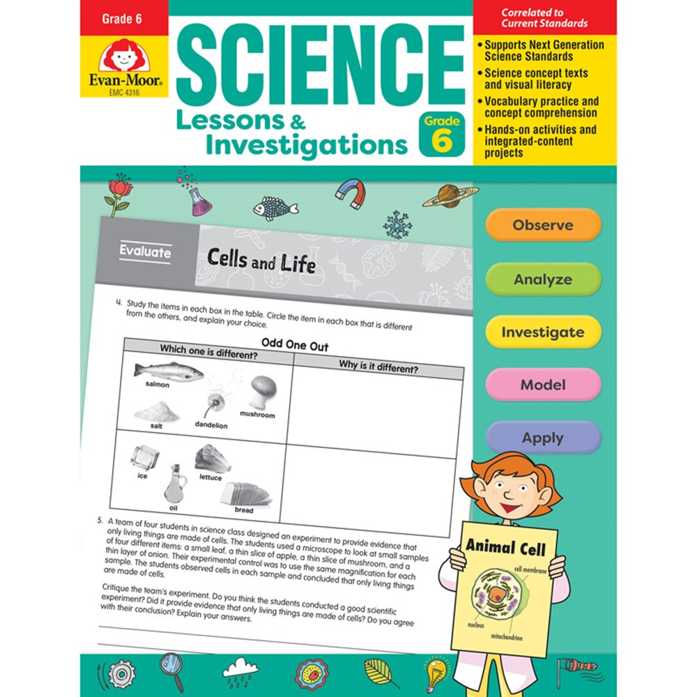 Science Lessons and Investigations, Grade 6 - EMC4316 | Evan-Moor | Activity Books & Kits