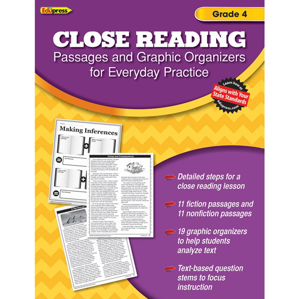 Close Reading Practice Book Gr 4 - EP-2562 | Teacher Created Resources | Reading/language Arts,Reading Skills