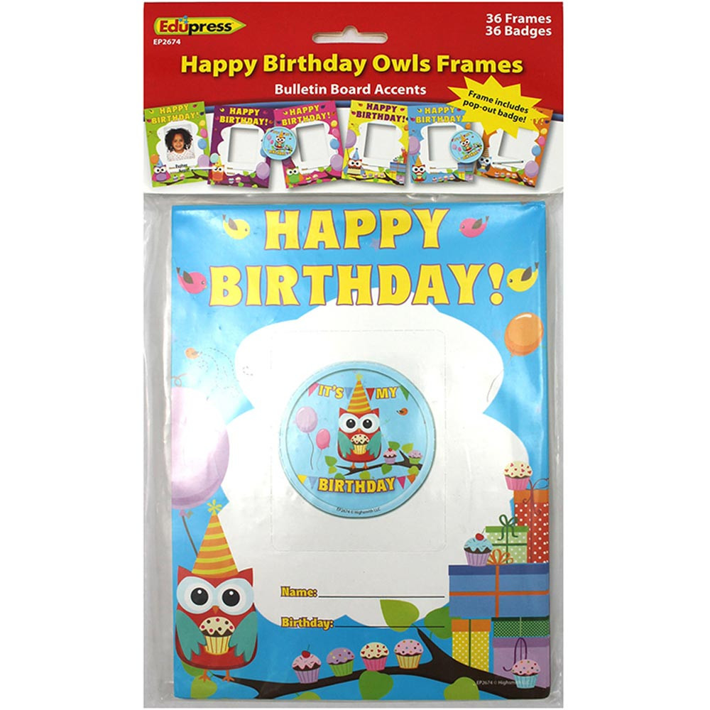 EP-2674 - Happy Birthday Owls Frames Accents in Accents