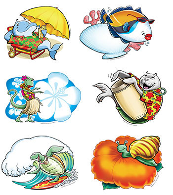 EP-3135 - Aloha Animals Bulletin Board Set Accent in Accents