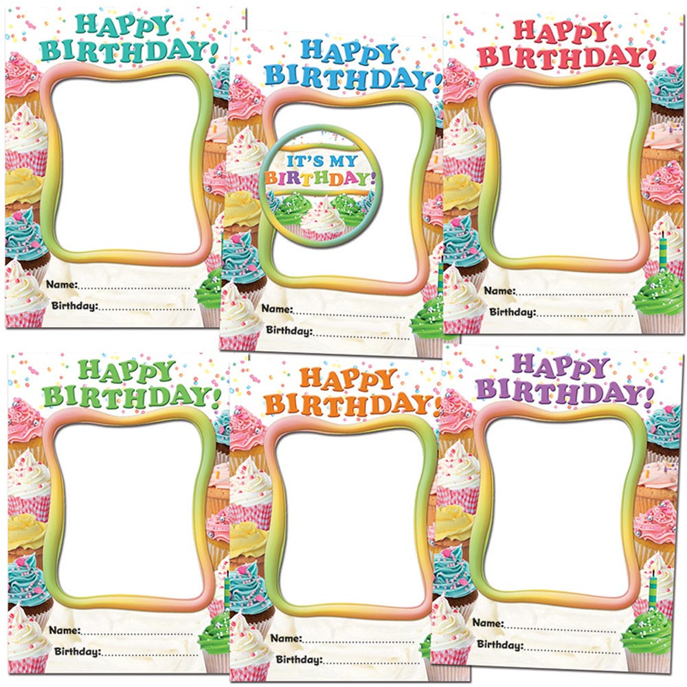 EP-3184 - Happy Birthday Cupcakes Frames Accents in Accents