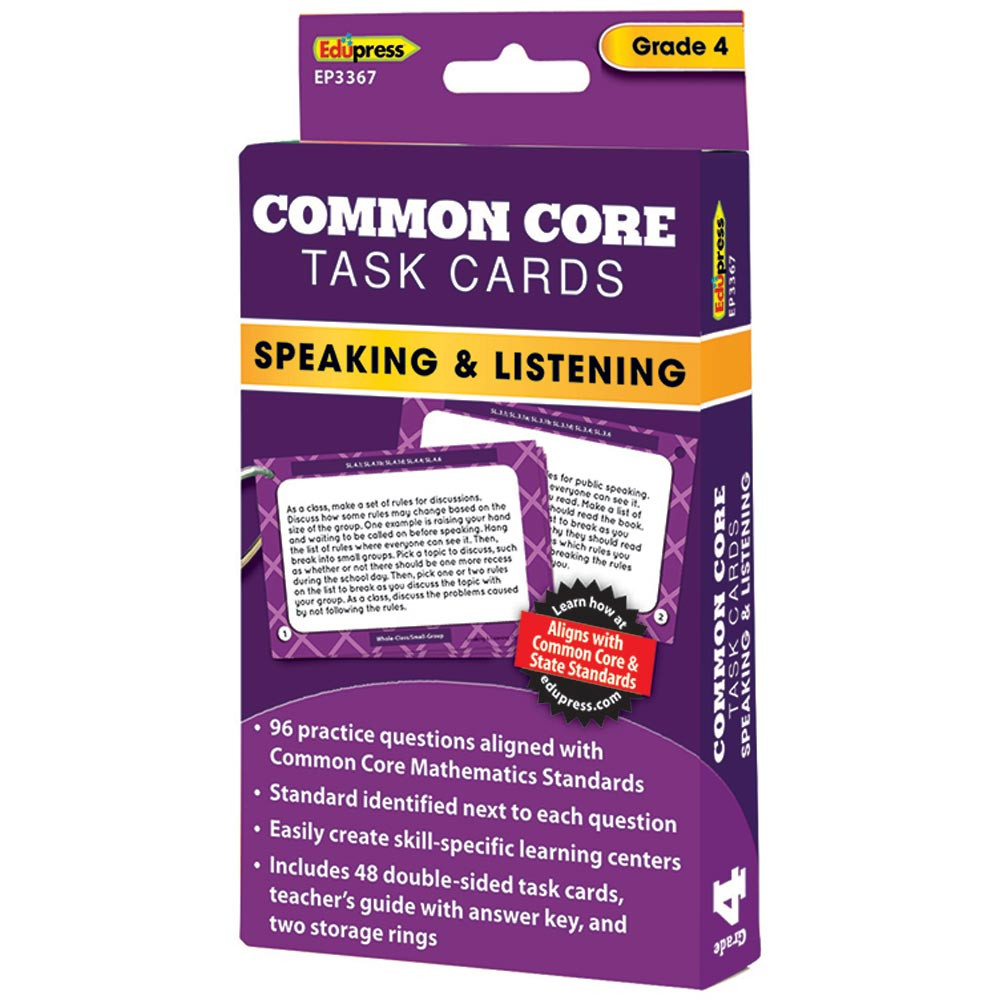 EP-3367 - Common Core Task Cards Speaking & Listening Gr 4 in Language Skills