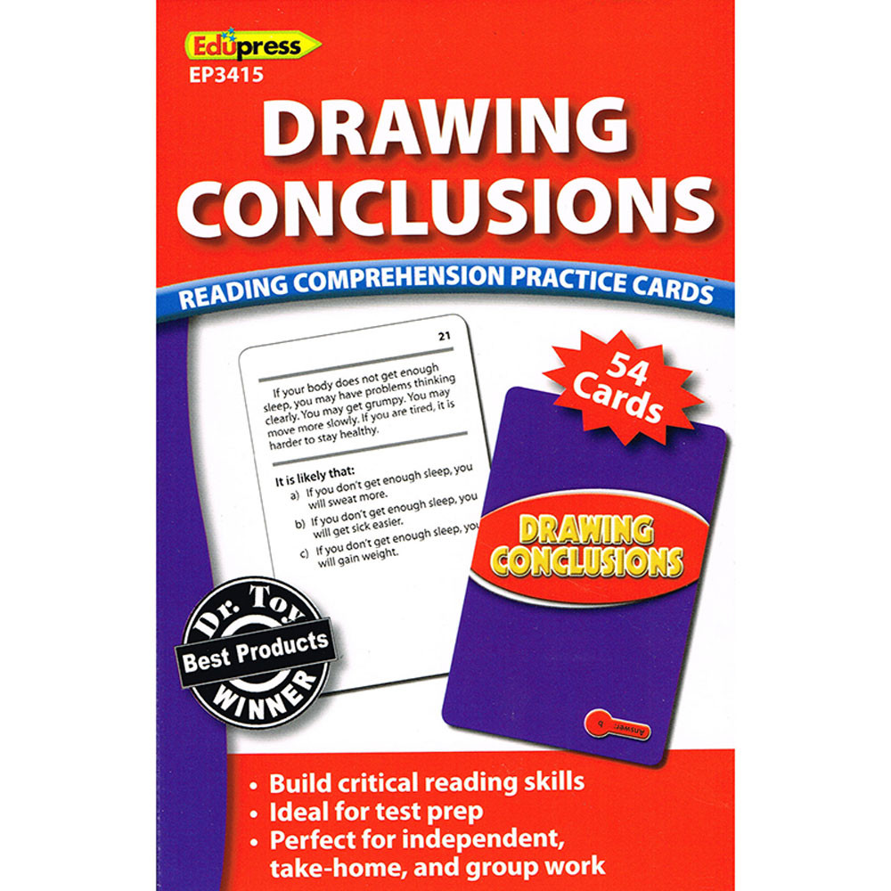 EP-3415 - Drawing Conclusions Reading Comprehension Practice Cards Red in Comprehension