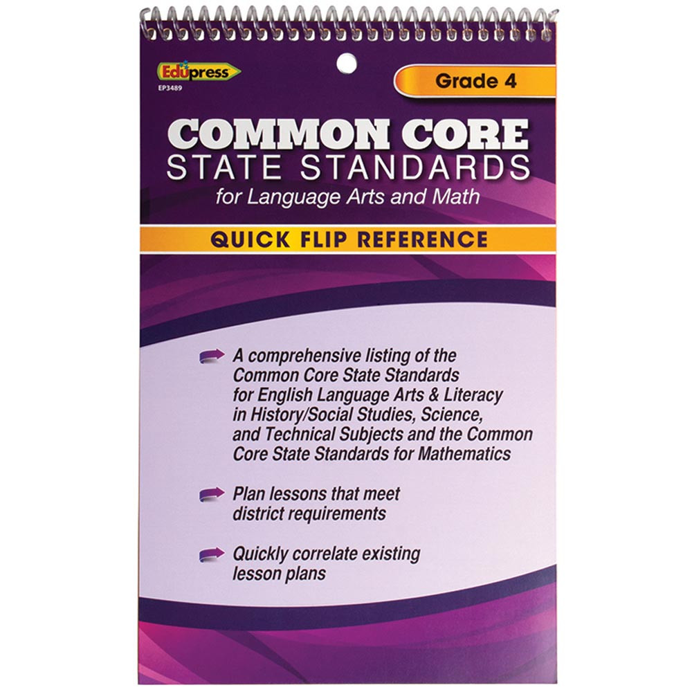 EP-3489 - Gr 4 Quick Flip For Common Core Standards in Cross-curriculum Resources