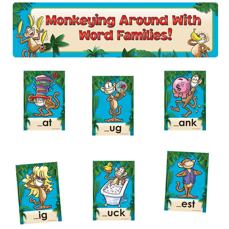 EP-3636 - Monkeying Around With Word Families Mini Bulletin Board Set in Language Arts