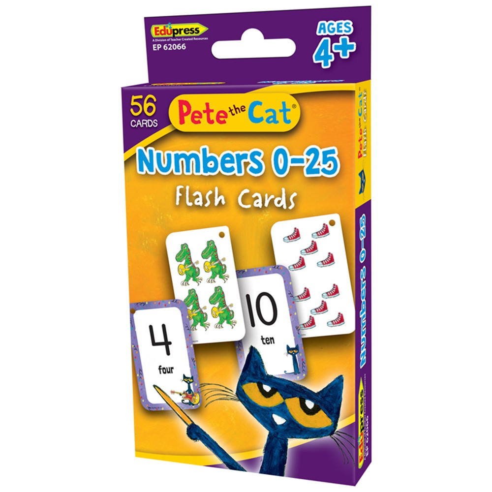Pete the Cat Numbers 0-25 Flash Cards - EP-62066 | Teacher Created Resources | Numeration