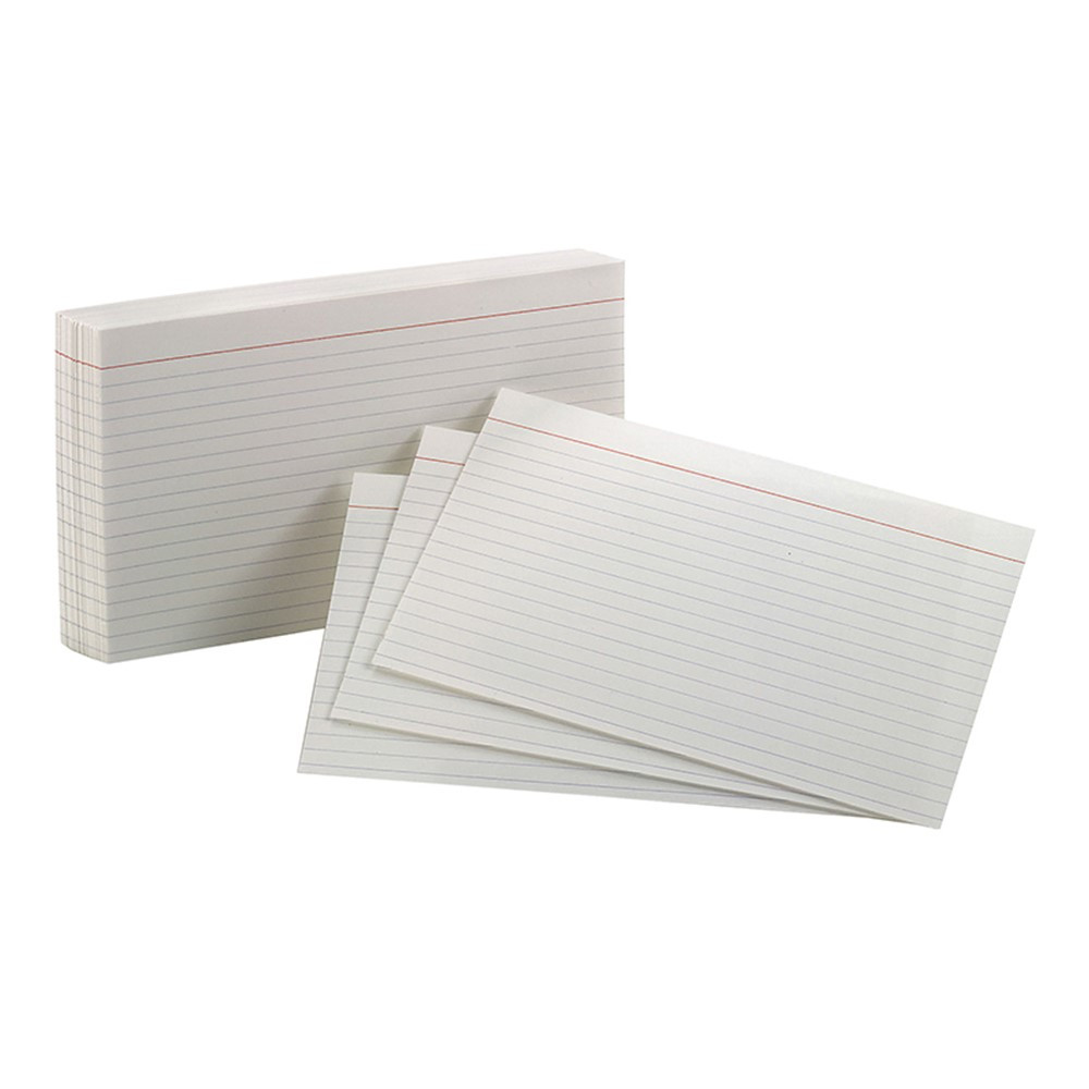 ESS40165 - Oxford Index Cards 5X8 Ruled White 100 Per Pack in Index Cards