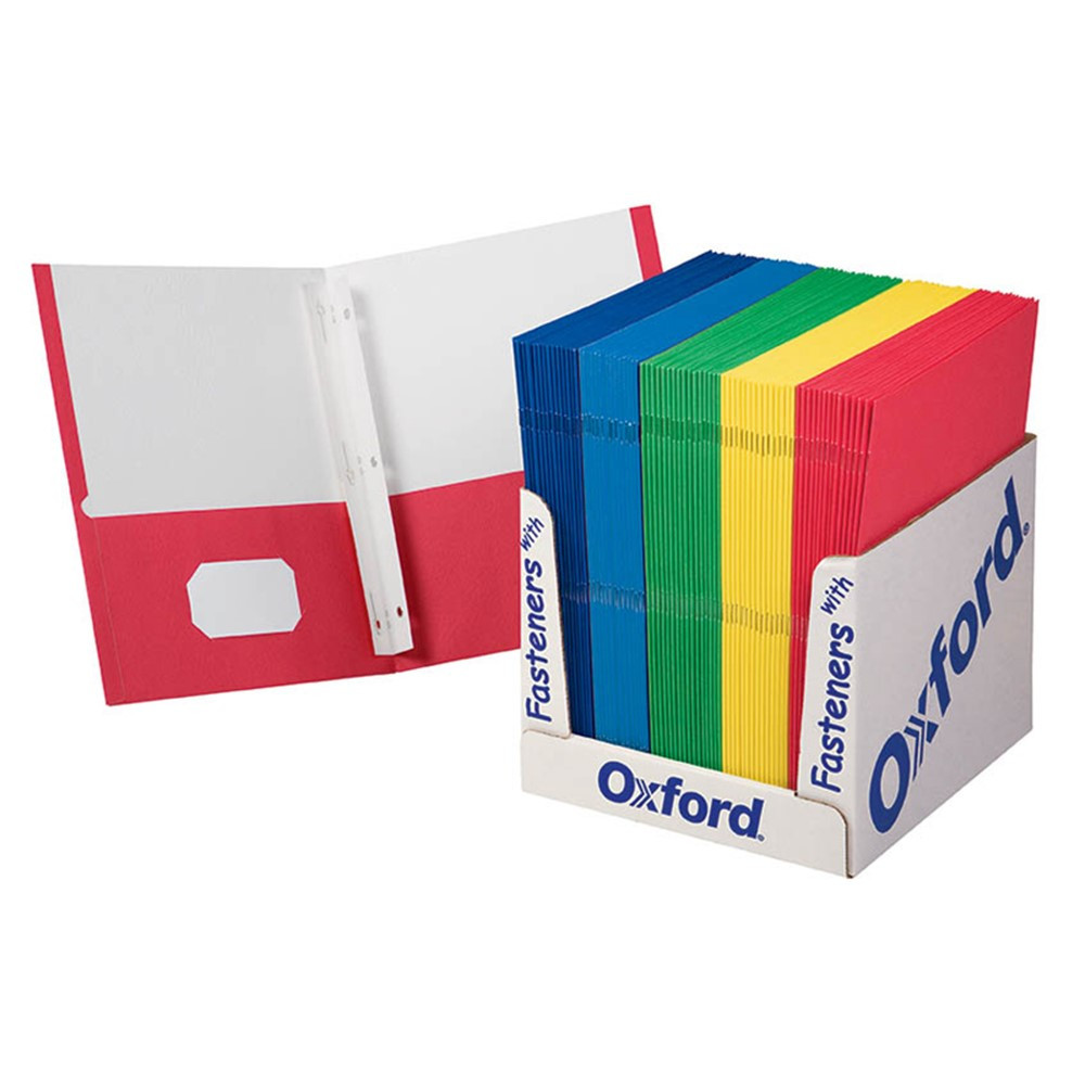 ESS50764 - School Grade Twin Pocket Folders With Fasteners 100 Per Box in Folders