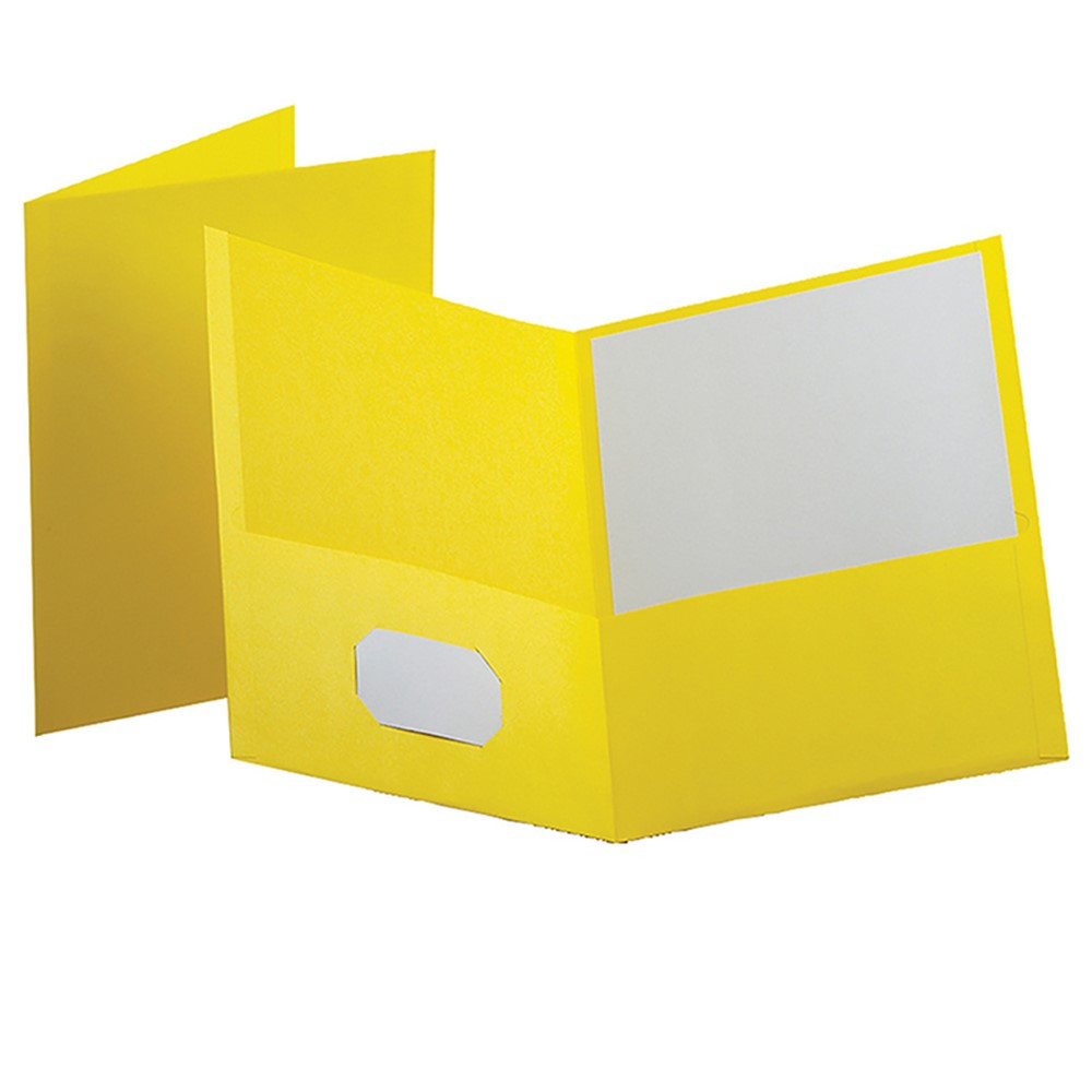 Twin Pocket Folders, Yellow, 25 Per Box - ESS57509 | Tops Products | Folders