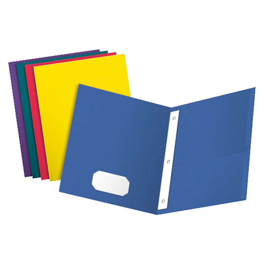 Twin Pocket Folders with Fasteners, Letter Size, Assorted Colors, Box of 25 - ESS57715 | Tops Products | Folders