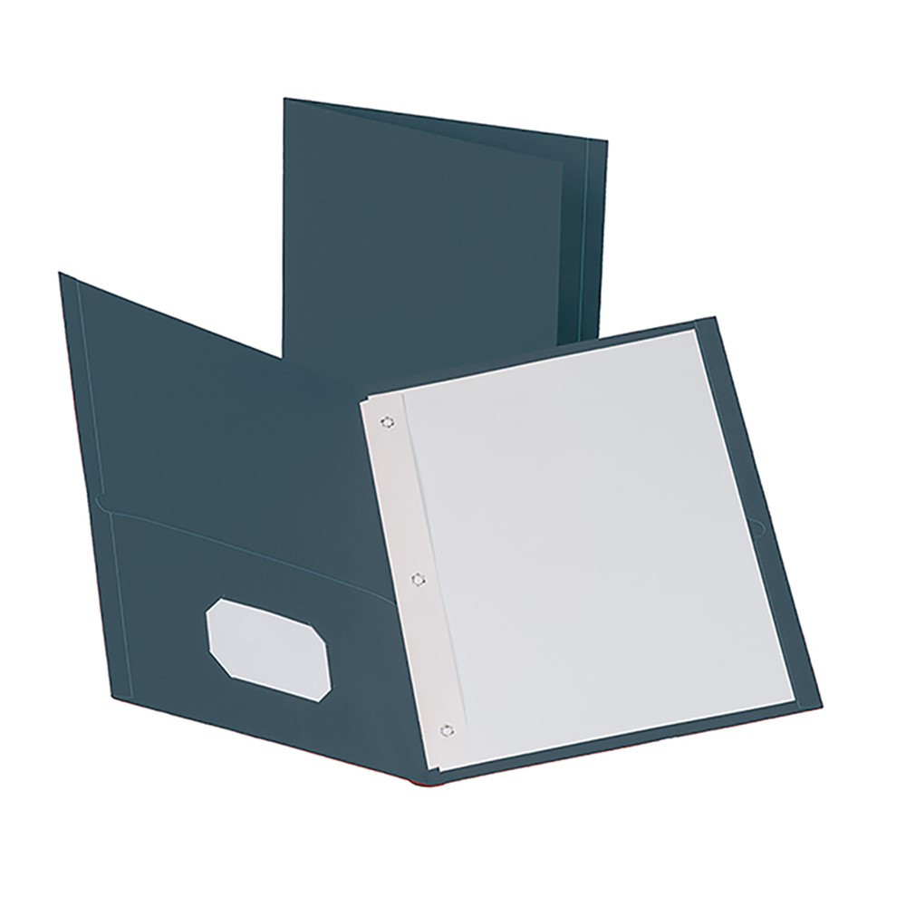 Twin Pocket Folders with Fasteners, Dark Blue, Box of 25 - ESS57738 | Tops Products | Folders