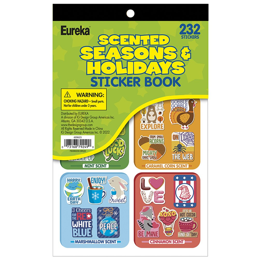Seasons & Holidays Scented Stickerbook, 232 Stickers - EU-609623 | Eureka | Stickers