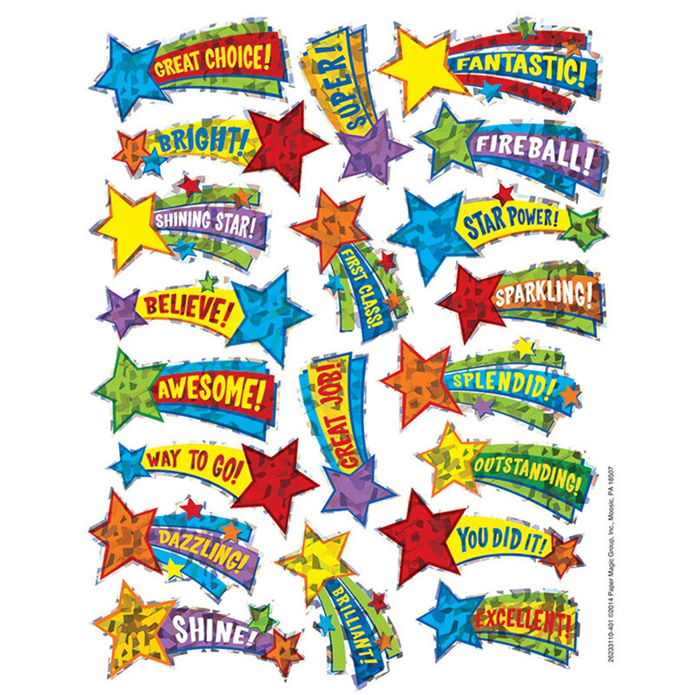 Shooting Stars Sparkle Stickers - EU-623311 | Eureka | Stickers