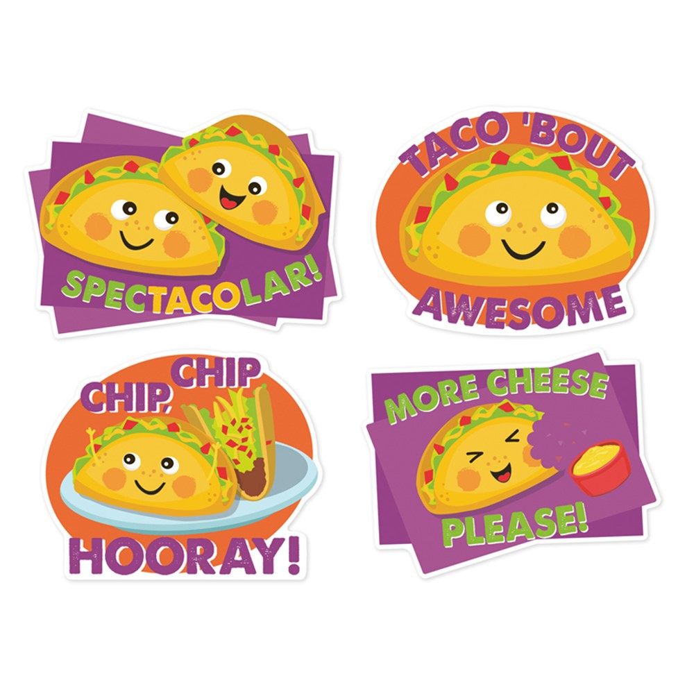 Jumbo Scented Stickers, Taco, Pack of 12 - EU-628001 | Eureka | Stickers