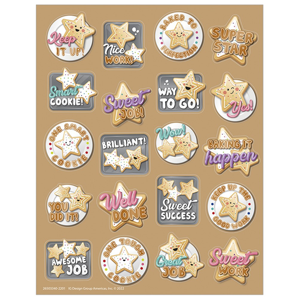 Star Cookies Sugar Cookie Scented Stickers, Pack of 80 - EU-650334 | Eureka | Stickers