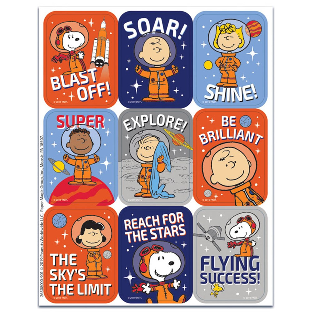 Peanuts NASA Giant Stickers, Pack of 36 - EU-650800 | Eureka | Stickers