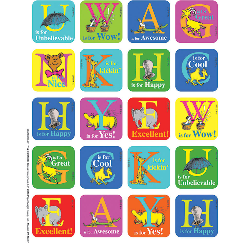 EU-655056 - Dr Seuss Abc Theme Stickers in Stickers