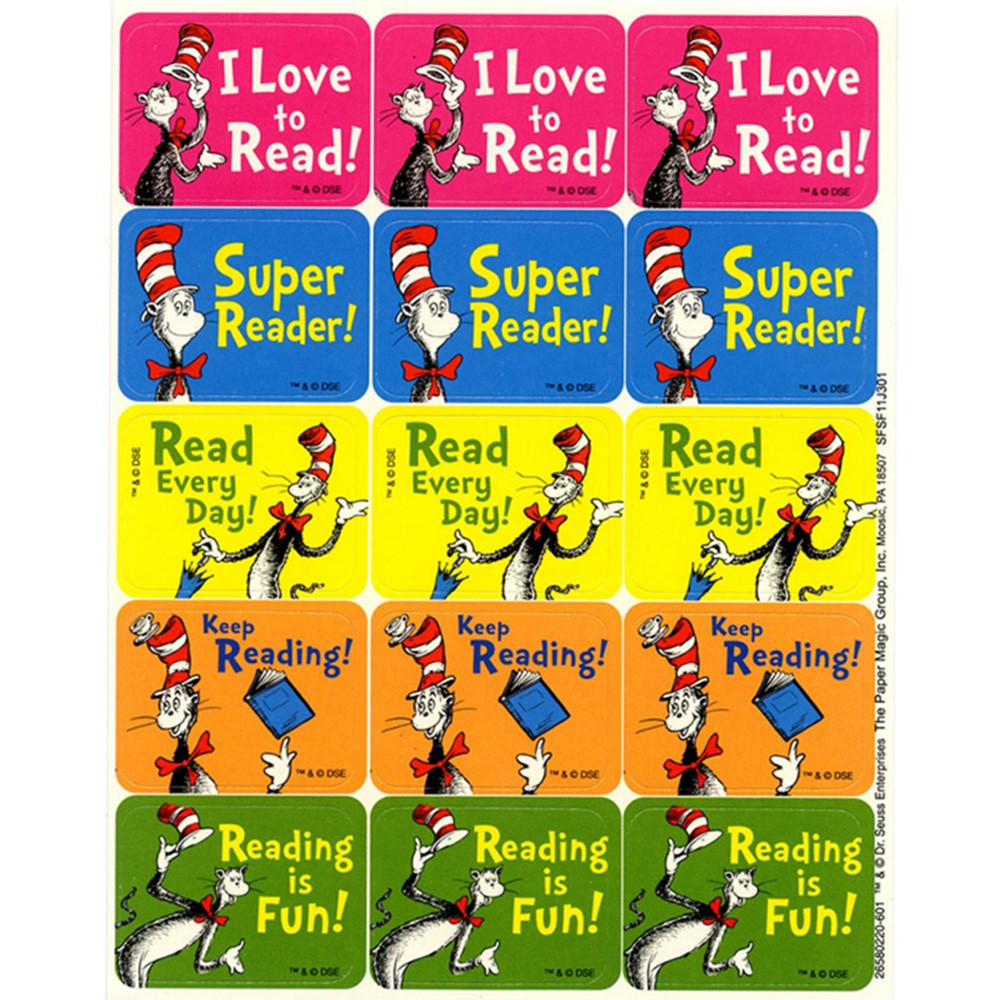 EU-658022 - Cat In The Hat Reading Success Stickers in Stickers