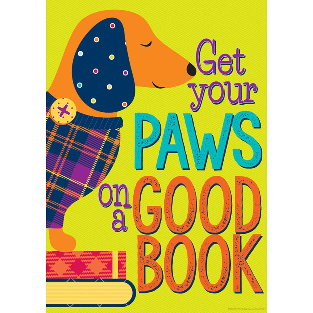EU-837062 - Get Your Paws On A Good Book Poster Plaid Attitude in Motivational