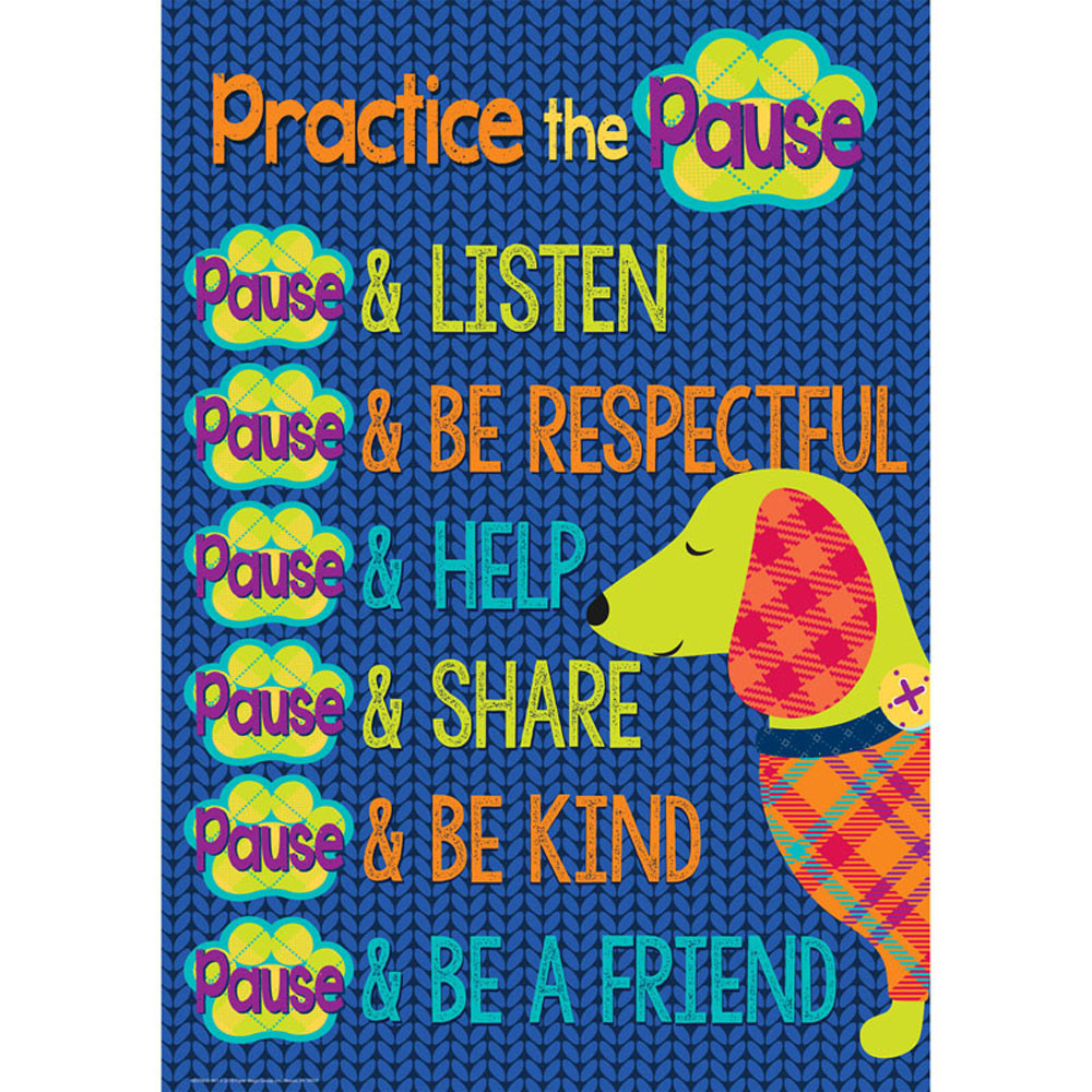 EU-837063 - Practice The Pause 13X19 Poster Plaid Attitude in Motivational