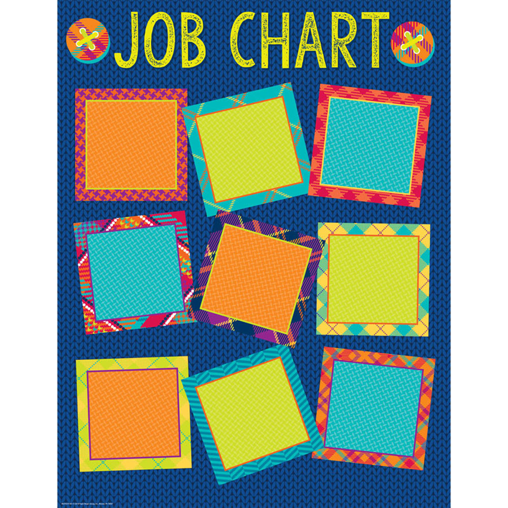 EU-837437 - Plaid Attitude Job Chart 17X22 in Classroom Theme