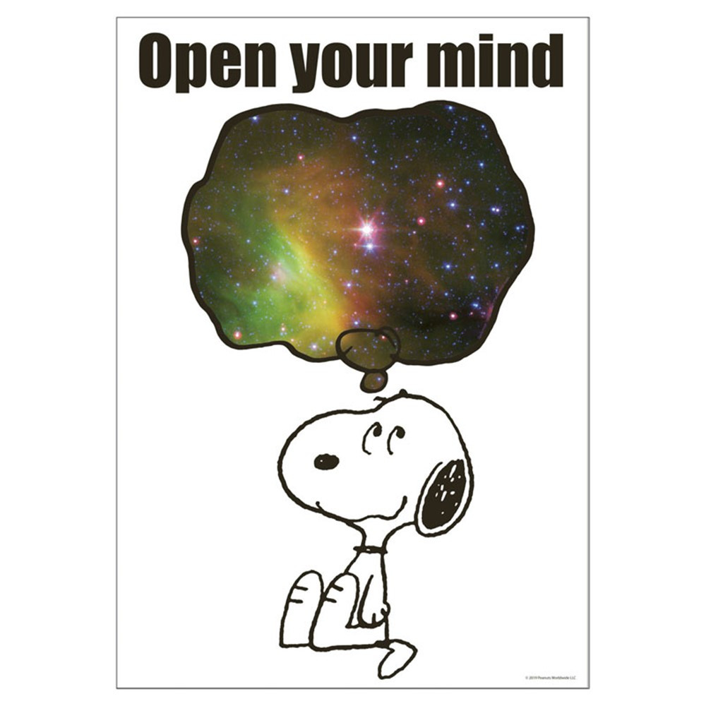 Peanuts NASA Open Your Mind Poster, 13 x 19" - EU-837528 | Eureka | Motivational"