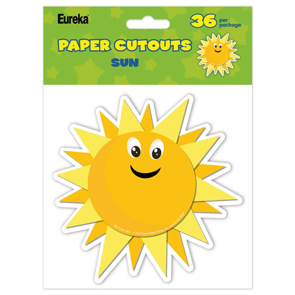 Growth Mindset Sun Paper Cut-Outs, Pack of 36 - EU-841556 | Eureka | Accents