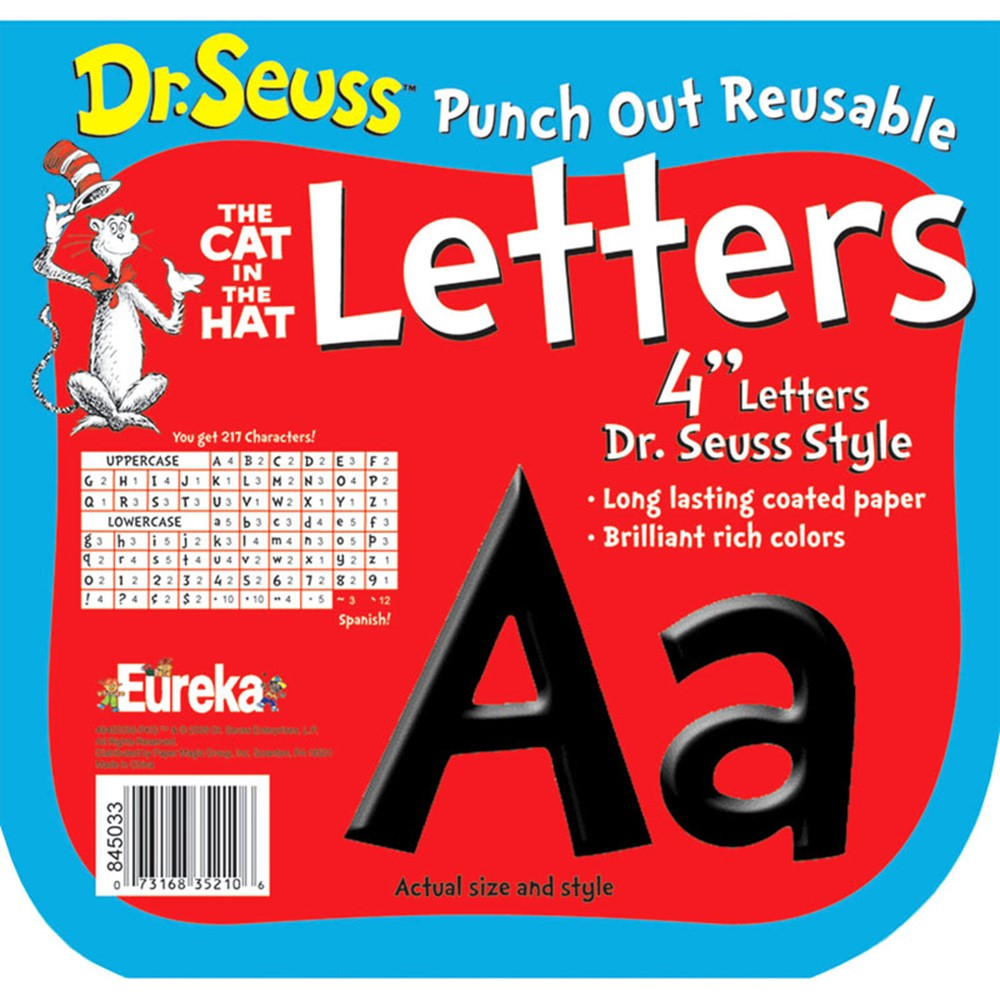 EU-845033 - Dr Seuss Punch Out Deco Letters Blk in Letters
