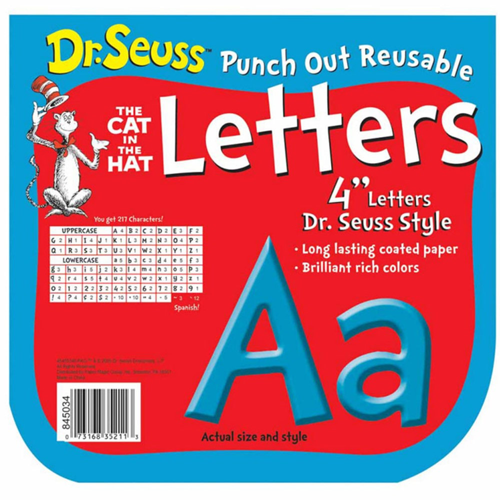 EU-845034 - Dr Seuss Punch Out Deco Letters Blu in Letters