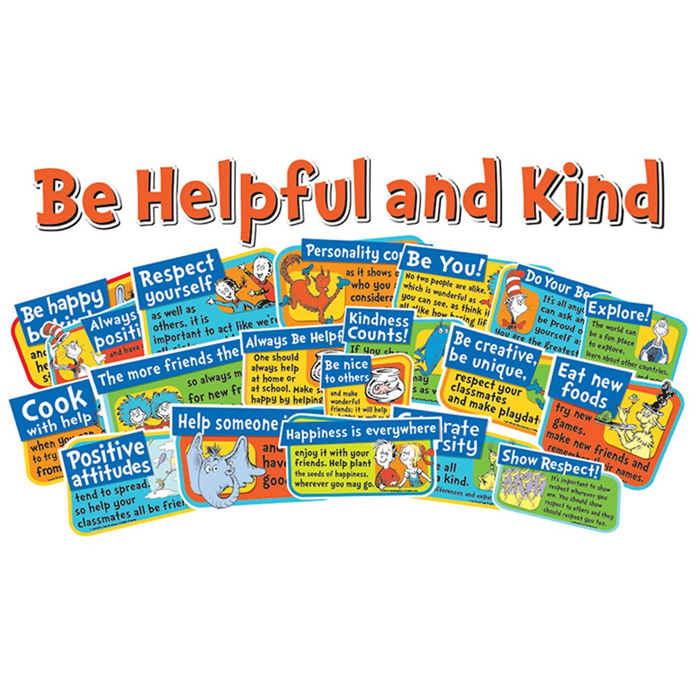 EU-847040 - Dr Seuss Be Kind And Helpful Bulletin Board Set in Classroom Theme
