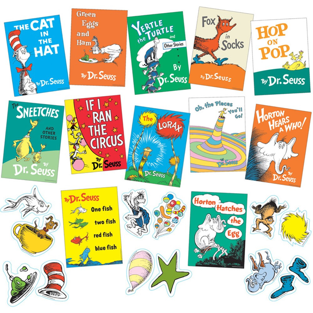 EU-847041 - Seuss Books Mini Bulletin Board Set in Classroom Theme