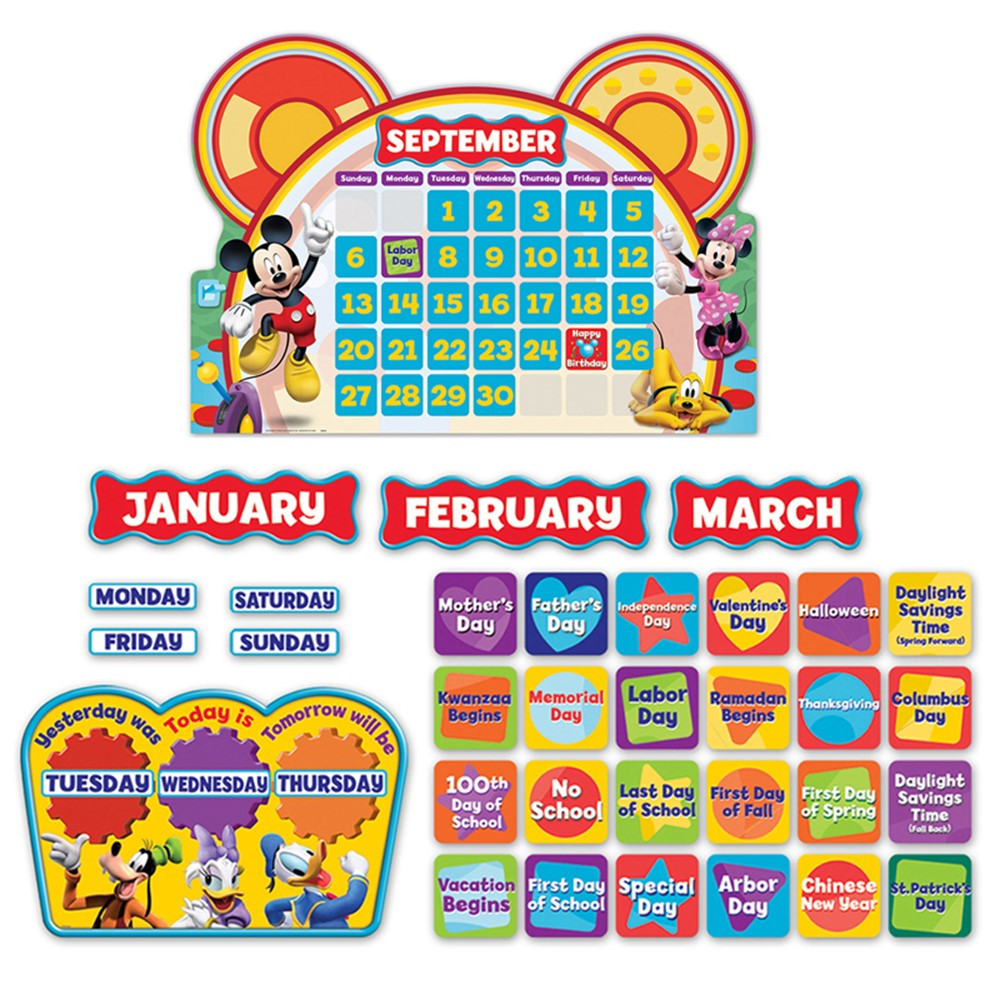 Mickey Mouse Clubhouse Calendar Bulletin Board Set EU847535 Eureka