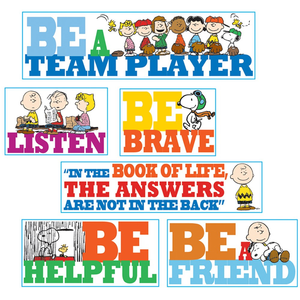 EU-847542 - Peanuts Quotes Bulletin Board Set in Classroom Theme