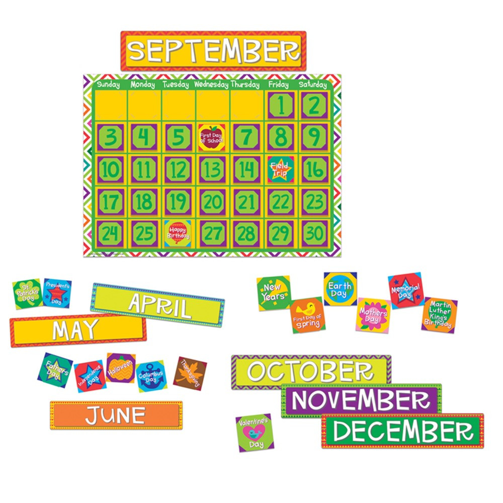 EU-847545 - A Sharp Bunch Calendar Bulletin Board Set in Classroom Theme