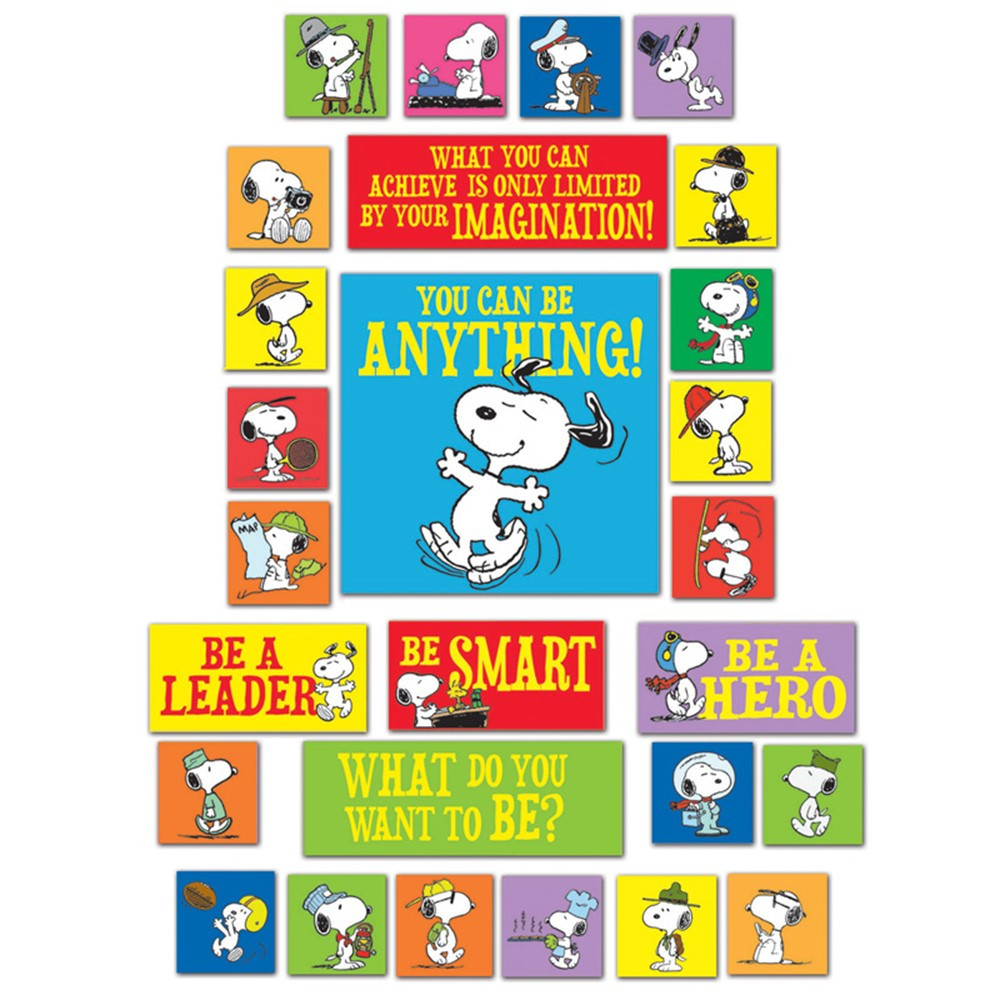 EU-847683 - Peanuts You Can Be Anything Bulletin Board Set in Classroom Theme