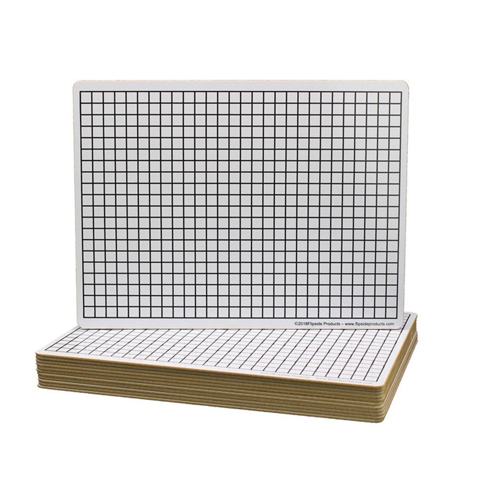 Square 3/8"Grid Double-Sided Board, 9" x 12", Pack of 24 - FLP42159 | Flipside | Dry Erase Boards