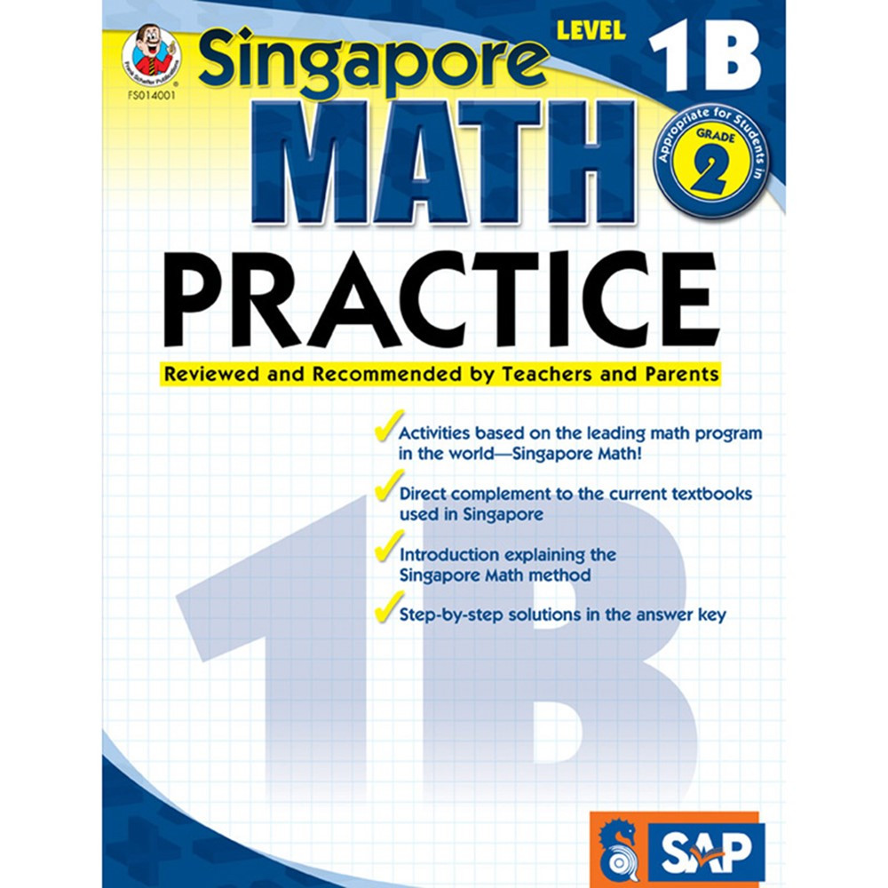 Singapore Math Practice Resource Book, Level 1B, Grade 2 - FS-014001 | Carson Dellosa Education | Activity Books