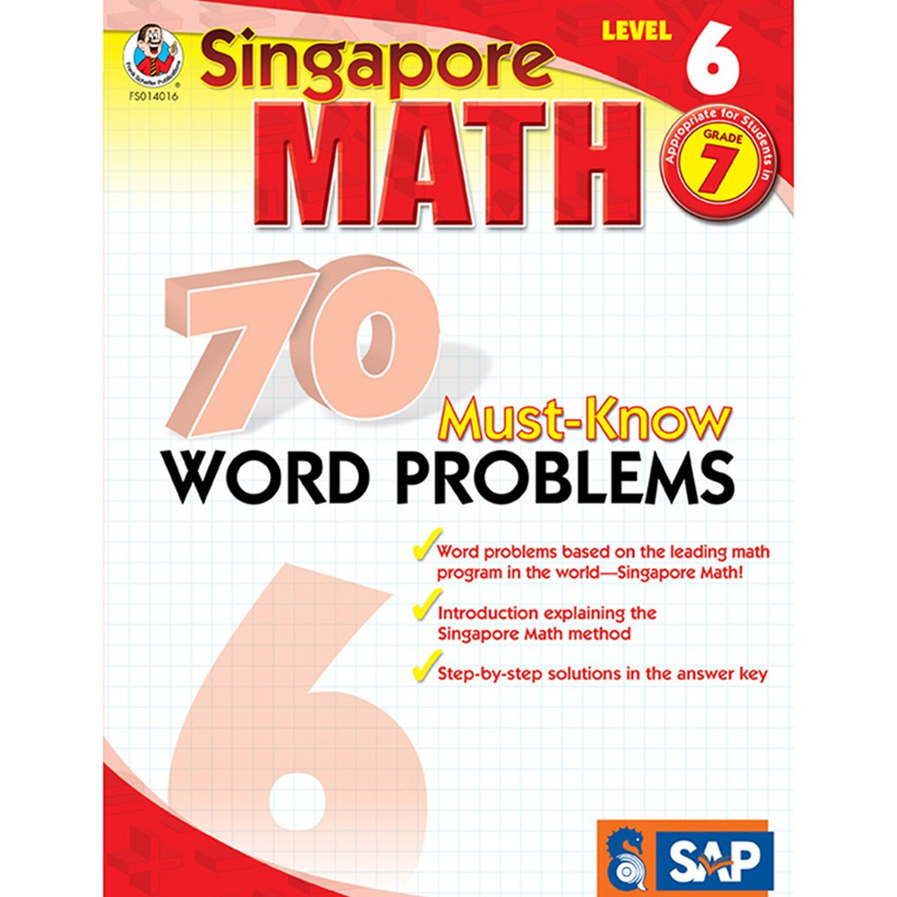 FS-014016 - Singapore Math Level 6 Gr 7 70 Must Know Word Problems in Activity Books