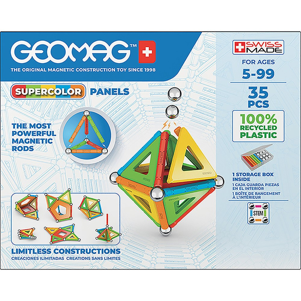 Supercolor Recycled, 35 Pieces - GMW377 | Geomagworld Usa Inc | Blocks & Construction Play