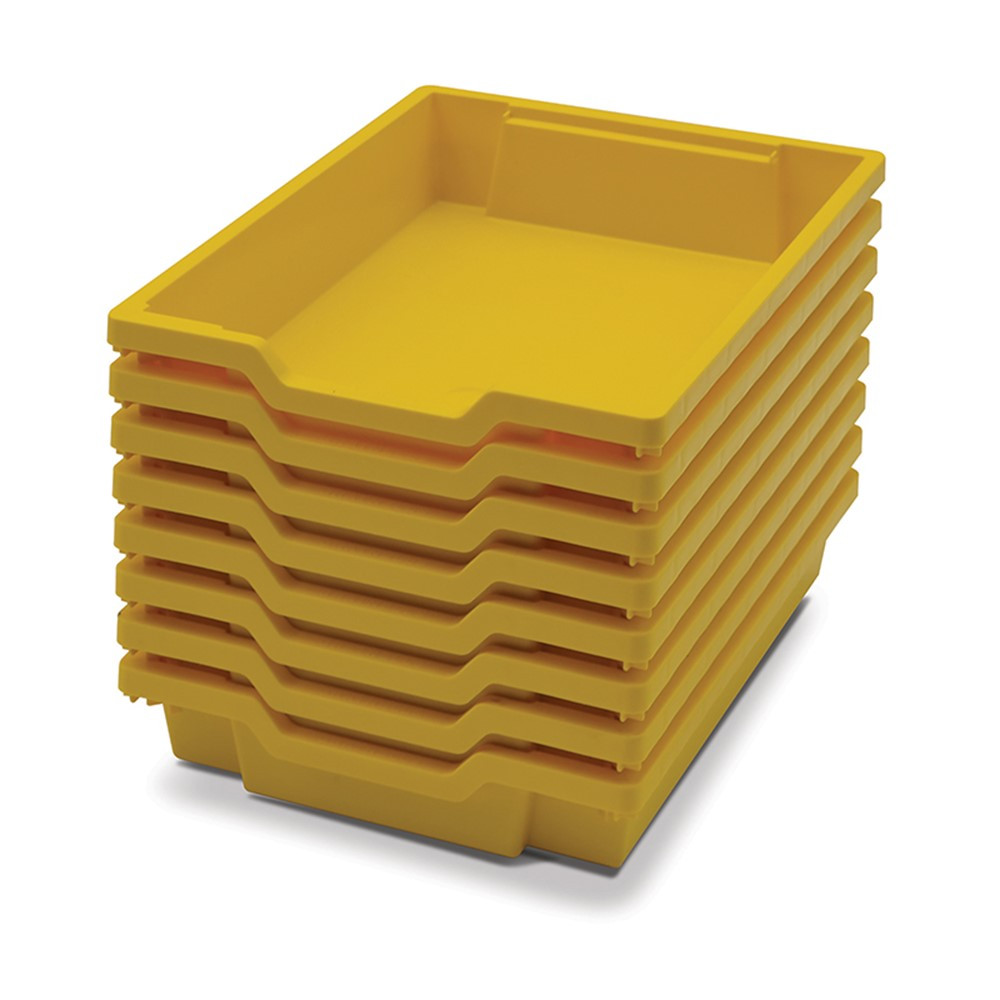 Shallow F1 Tray, Sunshine Yellow, 12.3" x 16.8" x 3", Heavy Duty School, Industrial & Utility Bins, Pack of 8 - GTSF0102P8 | Gratnells Llc | Storage Containers