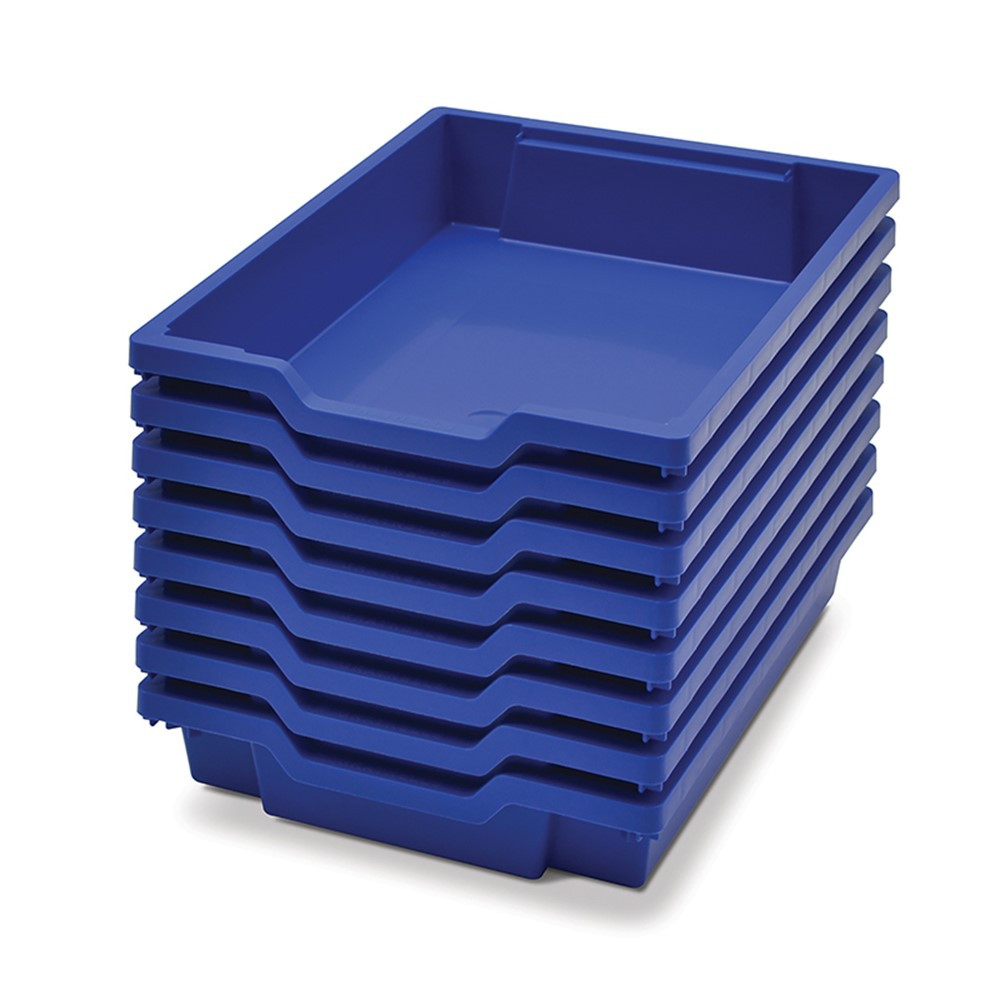 Shallow F1 Tray, Royal Blue, 12.3" x 16.8" x 3", Heavy Duty School, Industrial & Utility Bins, Pack of 8 - GTSF0106P8 | Gratnells Llc | Storage Containers