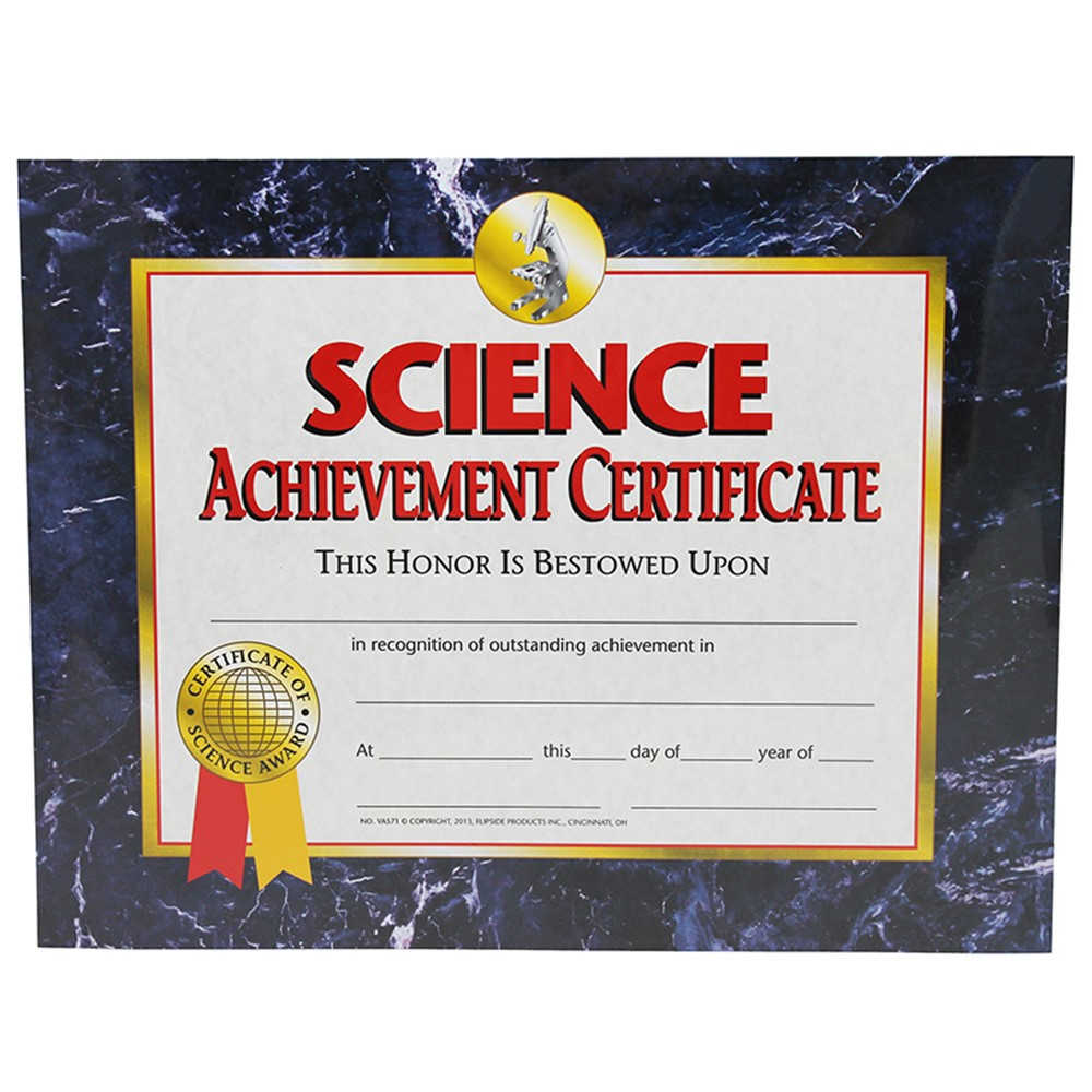 H-VA571 - Science Achievement 30/Pk 8.5 X 11 Certificates in Science